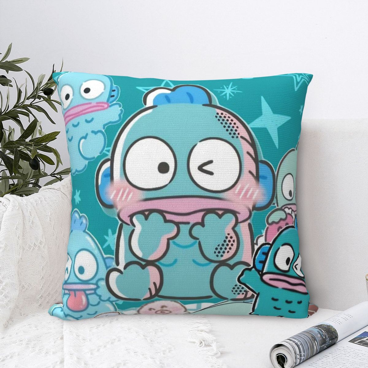 

Cartoon Hangyodon Pillowcase Double-sided Printing Cushion Cover Decorative Throw Pillow Case Cover Home Drop Shipping 18 30cmx30cm