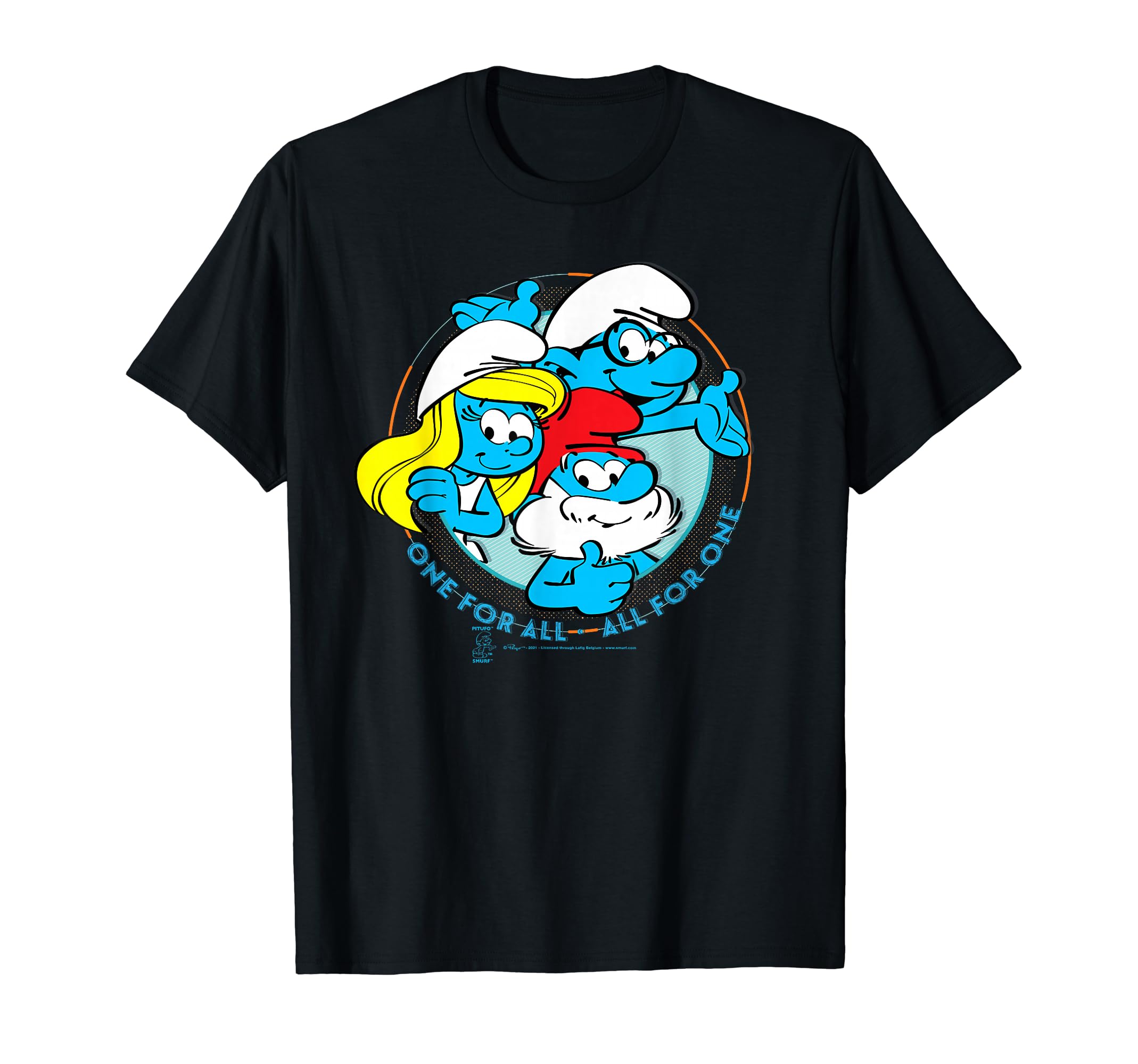 

Smurfs The Smurfs Papa Smurf Smurfette All for One T-shirt