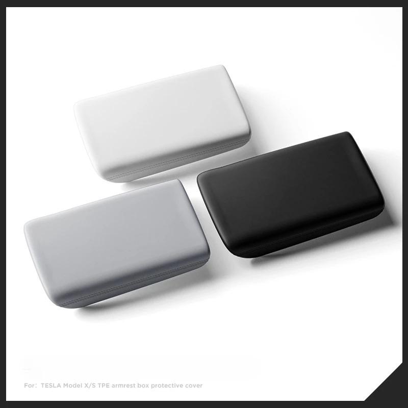 Center Console Arm Rest Protector Case Pad for Tesla Model X S Armrest Box Protective Cover Anti-scratch TPE Car Accessories