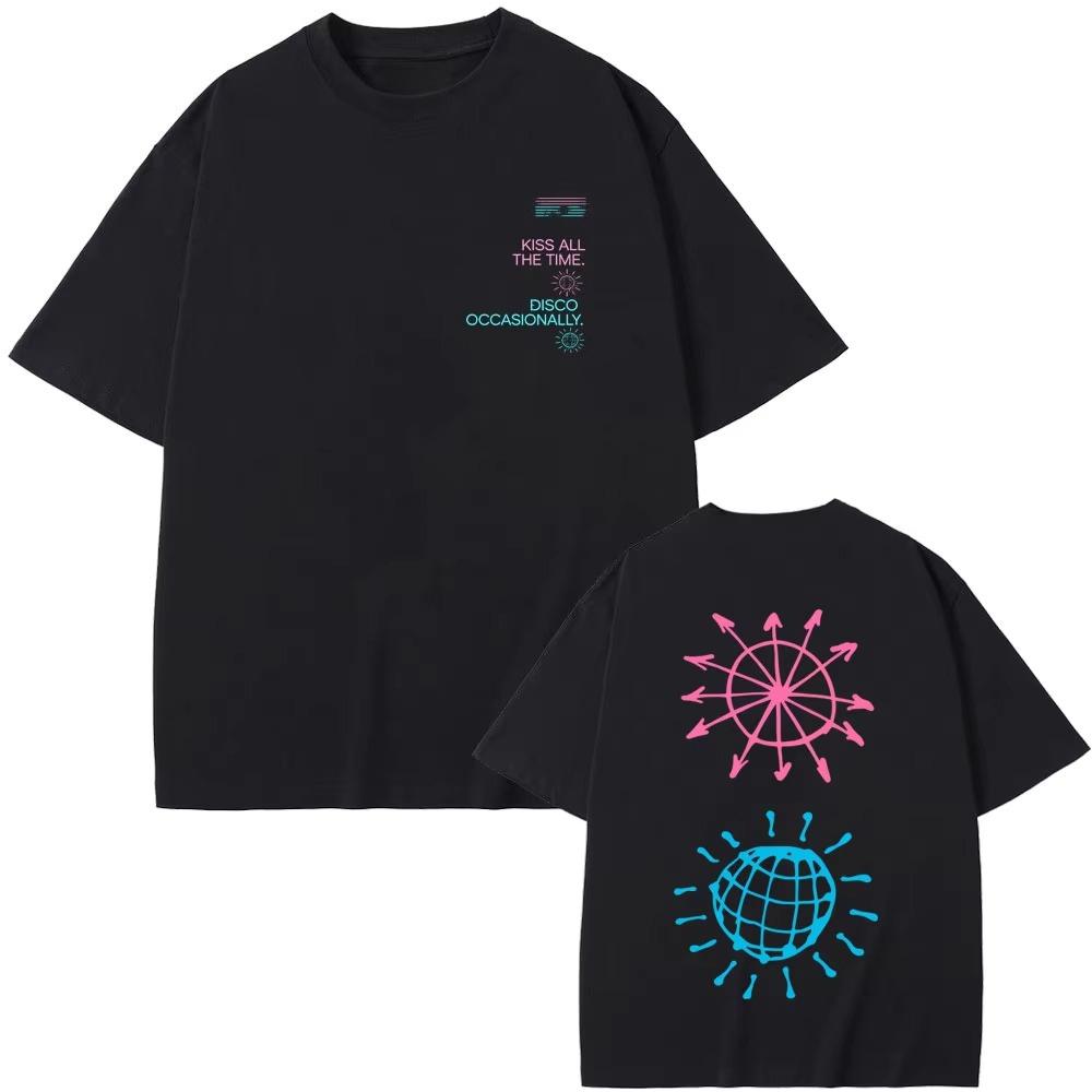 

2026 Hot Sale New Album Kiss All The Time Disco Occasionally Graphic T-shirt Men Women Hip Hop Fashion Street Pop music T Shi... S разноцветный