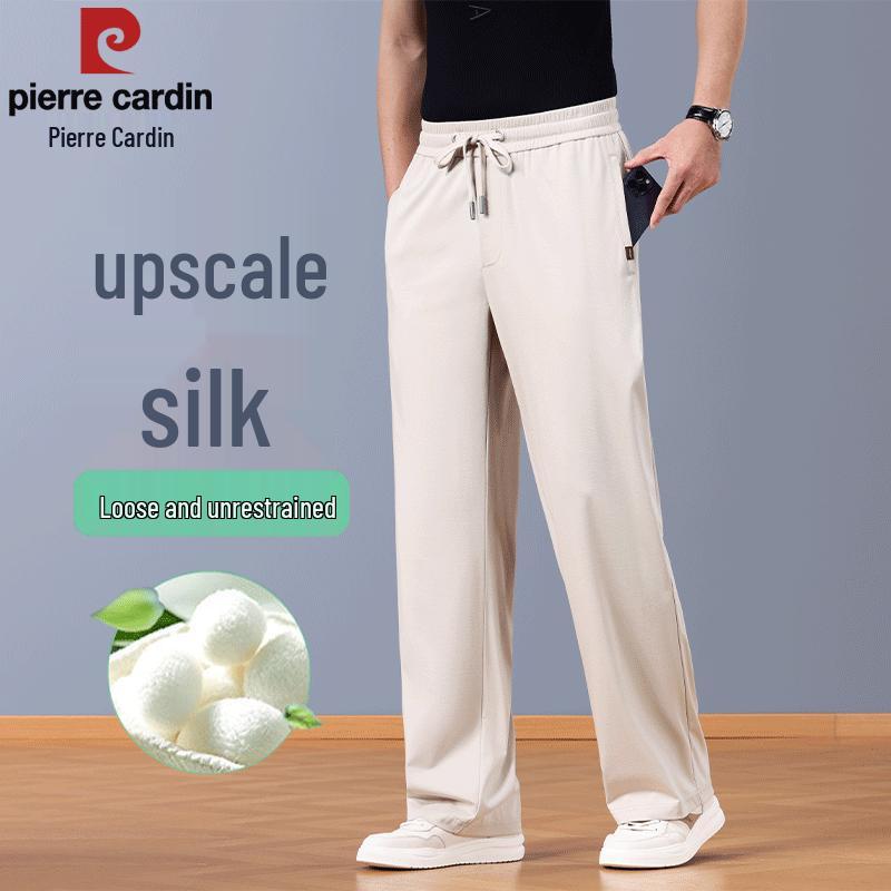 

Pierre Cardin Men s Summer Silk Blend Casual Straight-Leg Pants 4XL
