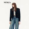 MO&Co. Women's 100% Wool Double-Breasted Blazer