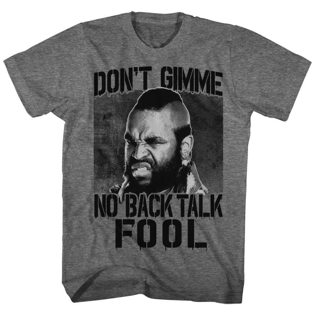 Mr. T No Back Talk Icon Shirt M