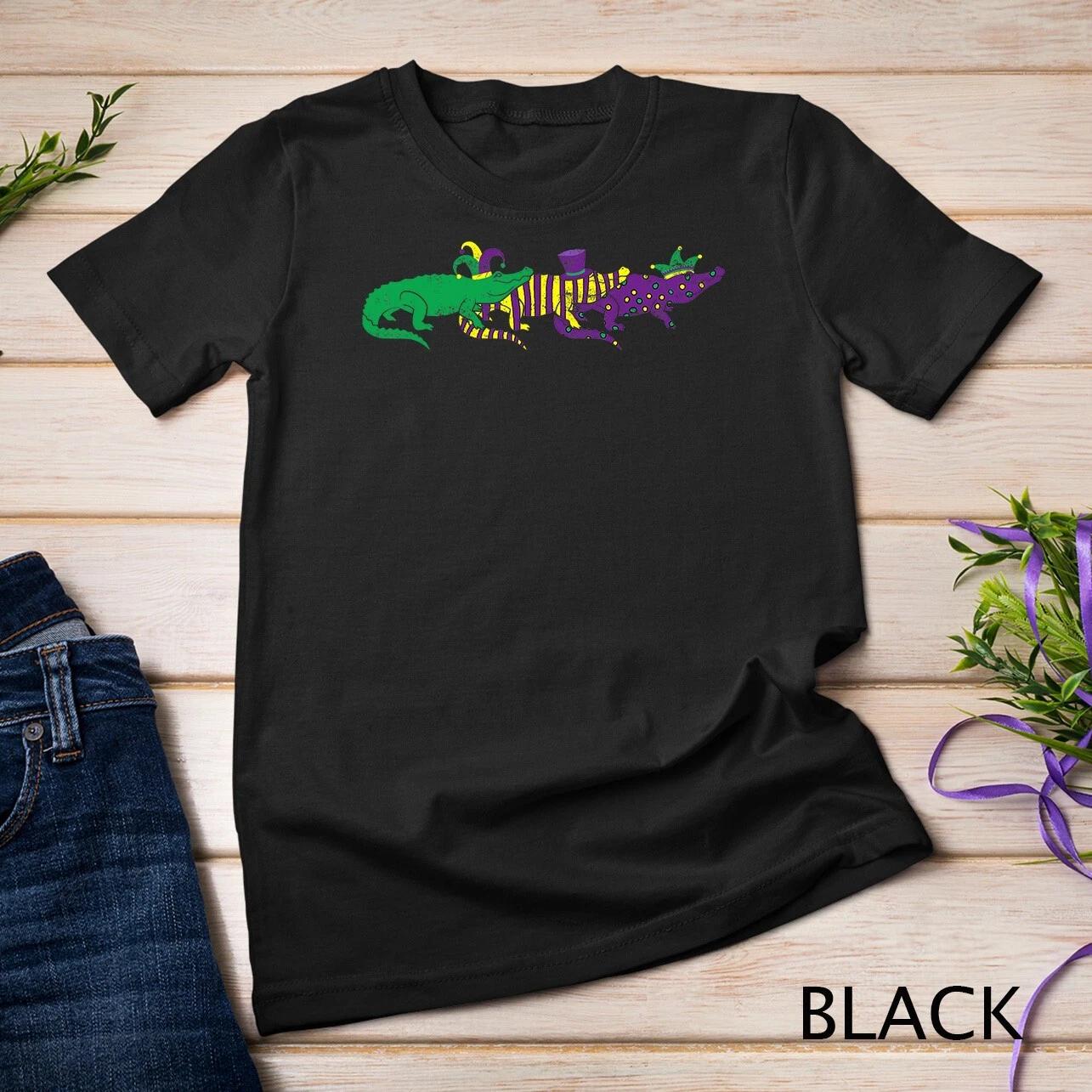 Mardi Gras Alligator Beads Festival Animals Lover Jester Hat Unisex T-shirt 1 M