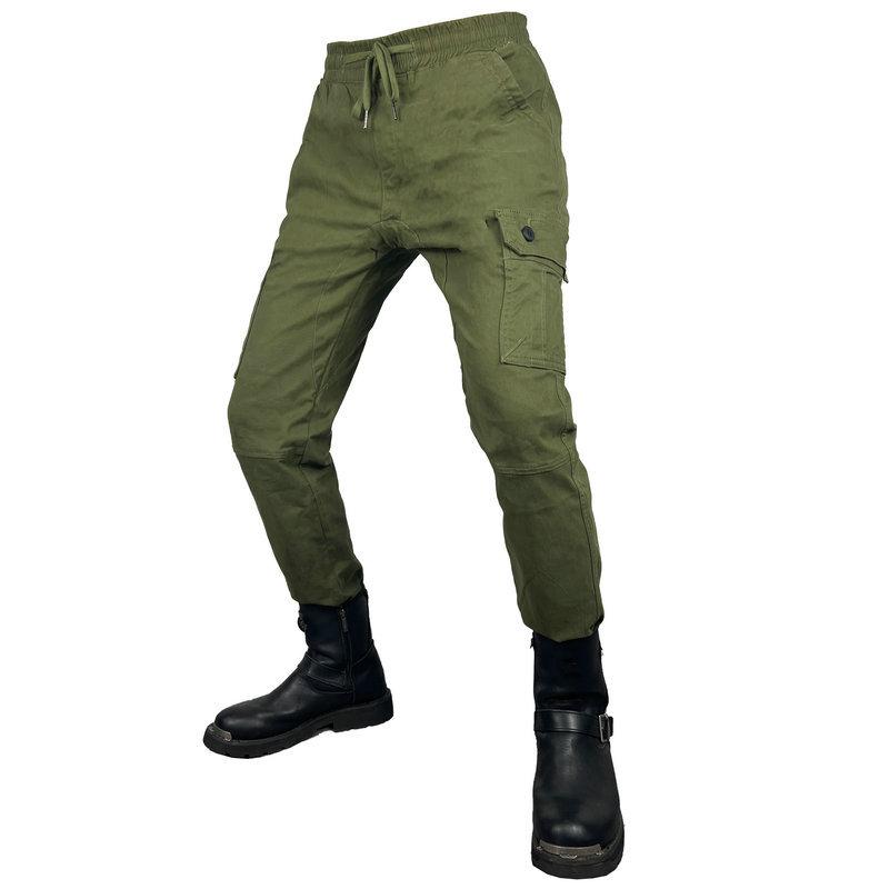 Pantaloni da moto da corsa uomo, pantaloni anti-caduta locomotiva, piedi legati casual multi-tasche da lavoro pantaloni da ciclismo, jeans, ginocchiere