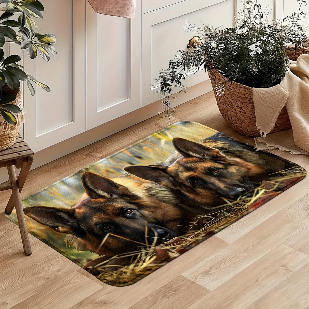 1Pcs Anti Fatigue Kitchen Rugs,  Dogs  Print Waterproof Non-Slip Thick Cushioned Kitchen Mat Heavy Duty Comfort Standing Mat for Kitchen