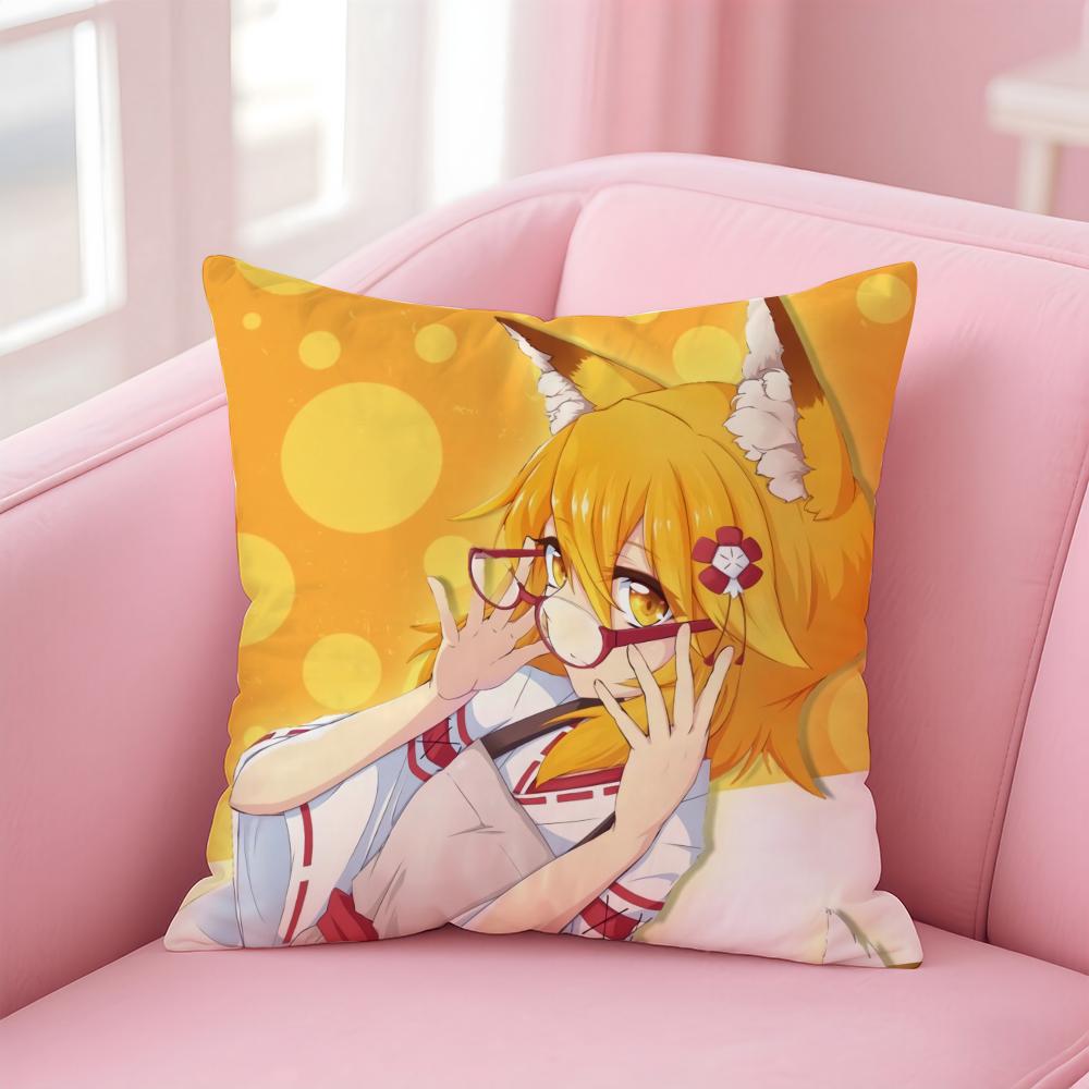 Healing Animation The Helpful Fox SenkosanAnime Cushion Cover Pillow Case Soft Skin Friendly Fabric  Concealed Zipper