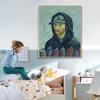 Bellissimo Poster Stampa Autoritratto di Van Gogh Tela Arte da Parete Pittura Divertente Ritratto Vintage Immagine per Soggiorno Decorazione Casa