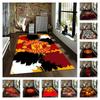 Manchester United FC Club Badge Area Rug Red Yellow Black Brush Texture Print Non Slip Rectangular Floor Mat Football Fan Living Room Decor Carpet