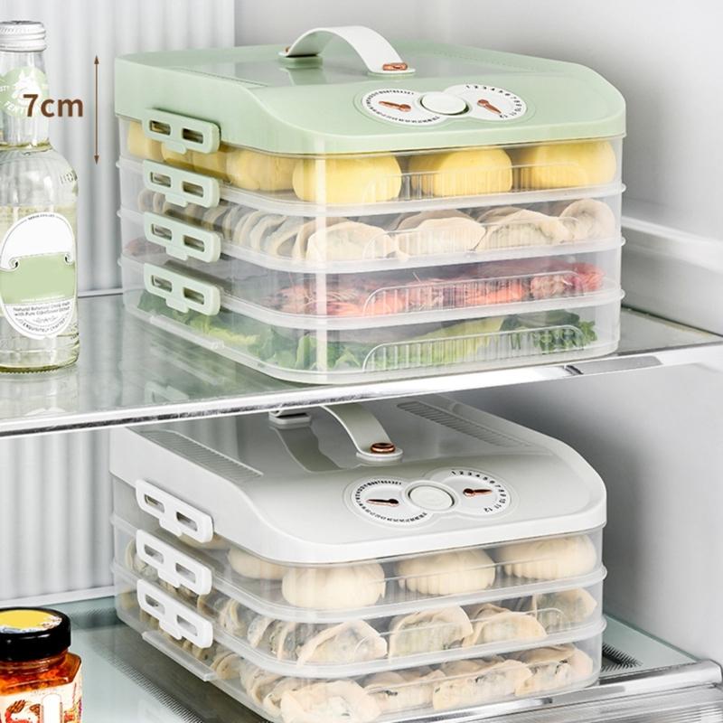 Durable PP Multi Layer Freezer Box Practical Multi Layer Fridge Storage Container For Home And Office Refrigerators