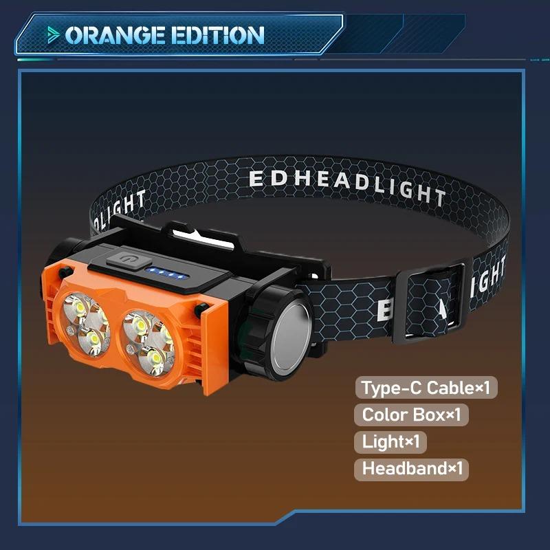 Rechargeable LED Headlamp Super Bright 6 Core 109g Lightweight Hands Free for Outdoor Fishing Camping Mining Long Running Time