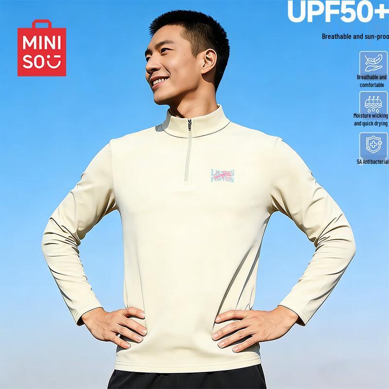 MINISO Men s Half-Zip Long-Sleeve Performance T-Shirt XL