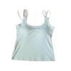 Korean Style Sexy Solid Color Padded Camisole with Double Shoulder Straps for Women - Comfortable One-Piece Inner Wear.