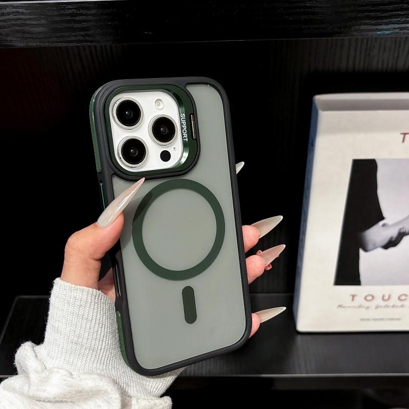 Luxury Magnetic Transparent Lens Protector Holder Case For iPhone 16 15 14 Plus 13 12 11 Pro Max Magsafe Wireless Charge Cover