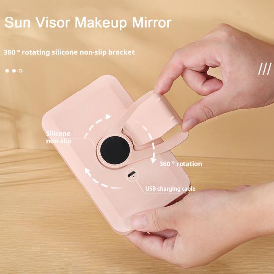 

Автомобильное зеркало Yousheng Vanity Mirror со светодиодной подсветкой, сенсорным управлением, регулируемой яркостью, вращающимся на 360 градусов, портативным автомобильным солнцезащитным козырьком, зеркалом для макияжа белый