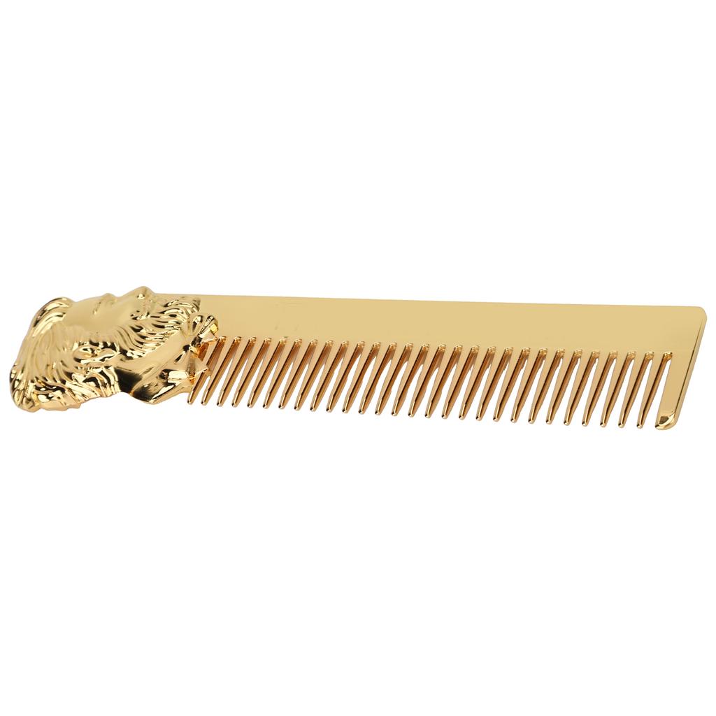 Pettine per Capelli e Barba in Lega di Zinco Portatile Incisione Tridimensionale Vintage per Salone di Bellezza Casa