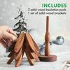 3PackTree Design Placemat Stand Wooden Tripod Decorative Scald-Resistant Heat Resistant Table Mats Coasters Table Top Protectors