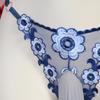 75 kg Große Größe Sissy Pouch Höschen Verstellbarer Bund T-Hose Transparente Stickerei Niedrige Taille G-String Kugel Trennung Dessous