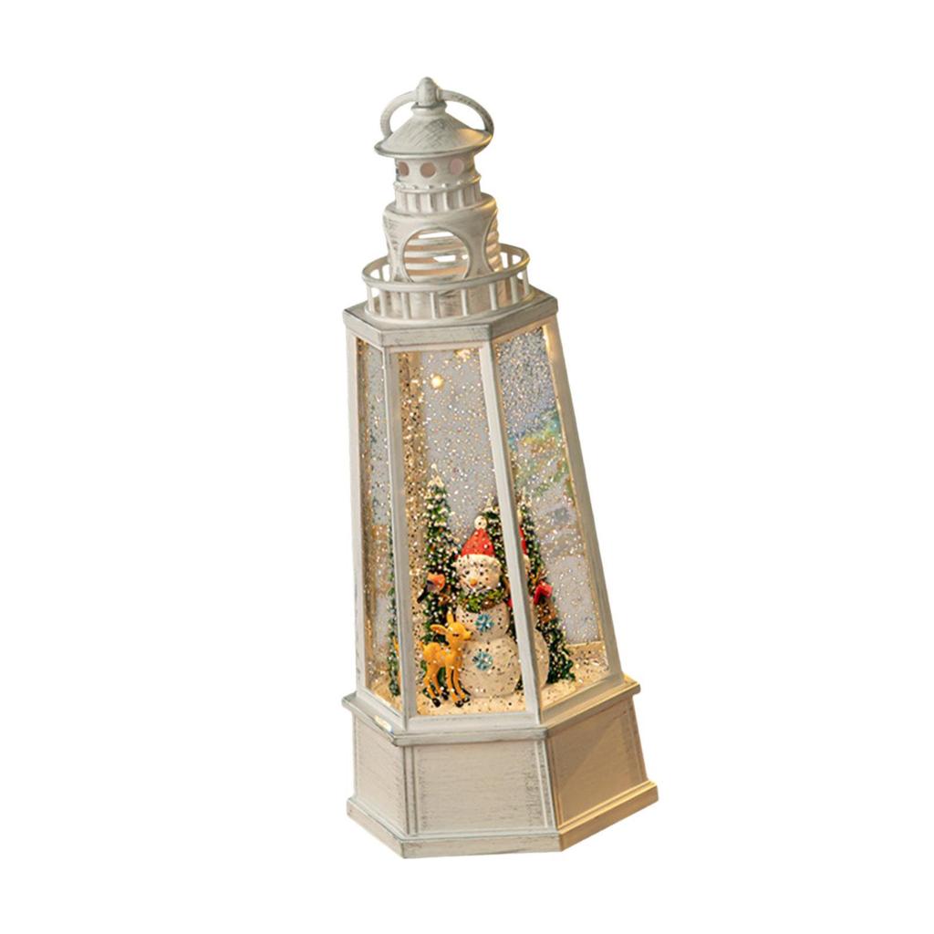 Christmas Snow Globe Lantern Christmas Figurine Music Box Singing Decorative