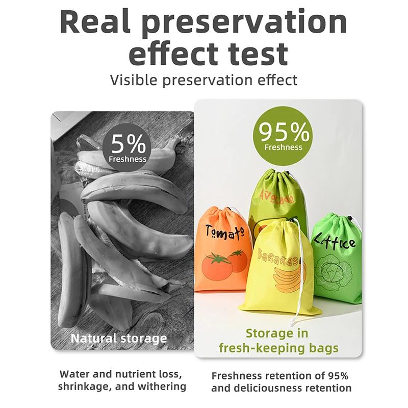 Fruit Vegetable Freshkeeping Bag Banana Storage Bag Vegetable Preservation Anti Ripening Insulated Drawstring Reusable