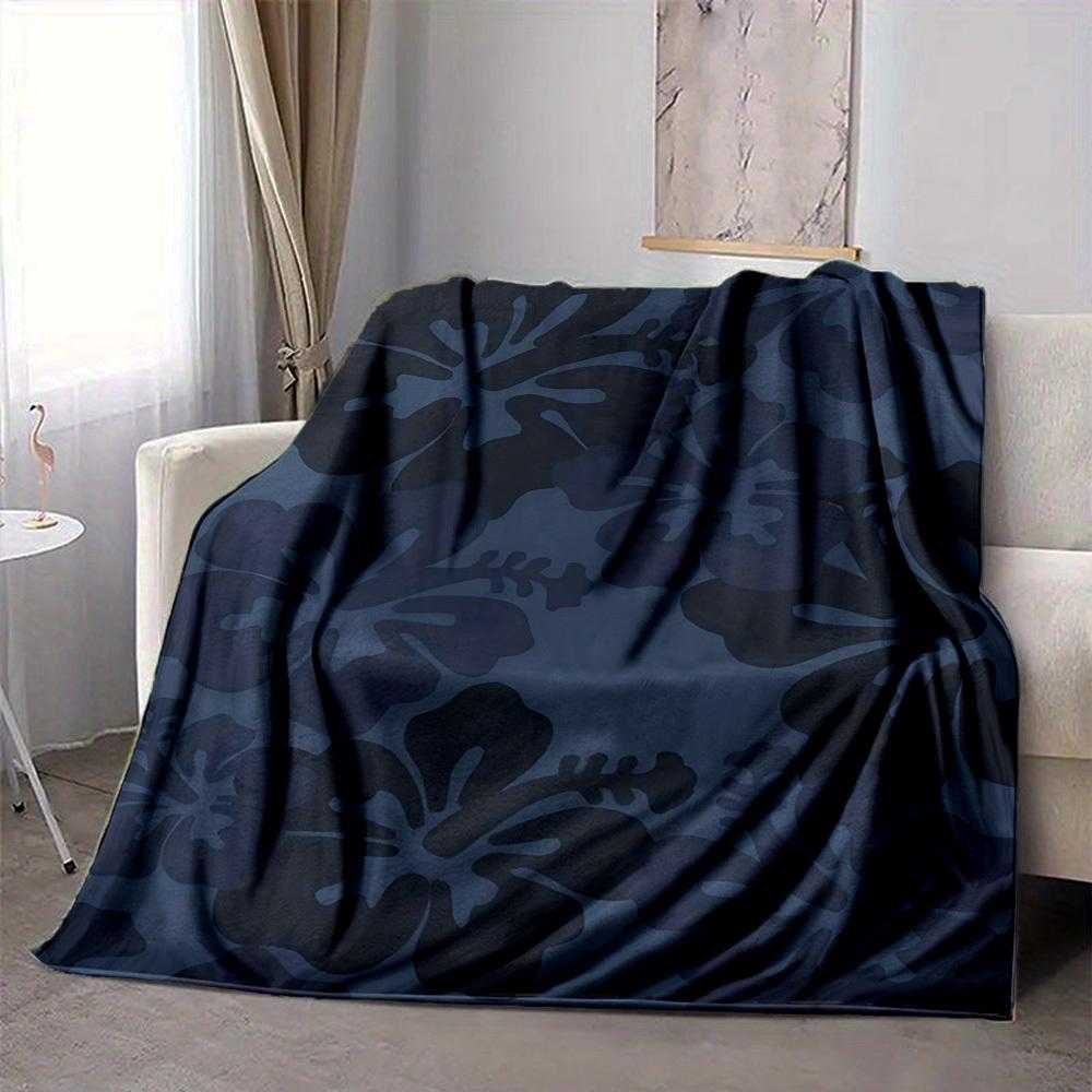 1pc Hibiscus Pattern Blanket Warm, Cozy, And Soft, Suitable for Sofas, Beds, Cars, And Office Use.Perfect for Camping And Travel, Making It a Great Gi