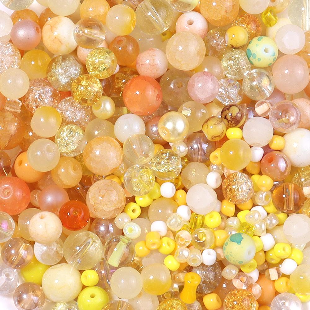 50g 3-12mm Mixed Size Glass Beads Colorful Loose Spacer Bead For Jewelry Making DIY Bracelet Necklace Phone Keychain Accessories