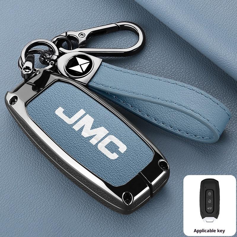 Zinc Alloy Leather Car Key Fob Case For Ford Territory Ev Jiangling Jiangling Domain Tiger 7 9 Key Fob Accessories