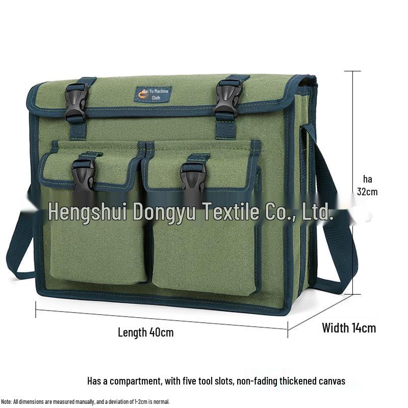 Durable Multi-Functional Canvas Tool Bag for Carpenters and Electricians - Large Capacity, Thickened, Wear-Resistant, Old-Fashioned Design