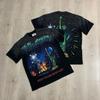 American retro ValeForever washed old hot diamond pure cotton short sleeve high street tide brand star T-shirt sweater
