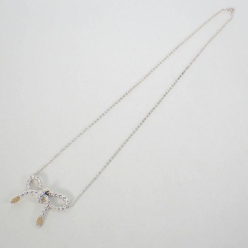 [Used] TIFFANY 925 Rope Ribbon Necklace/Pendant/j12-9