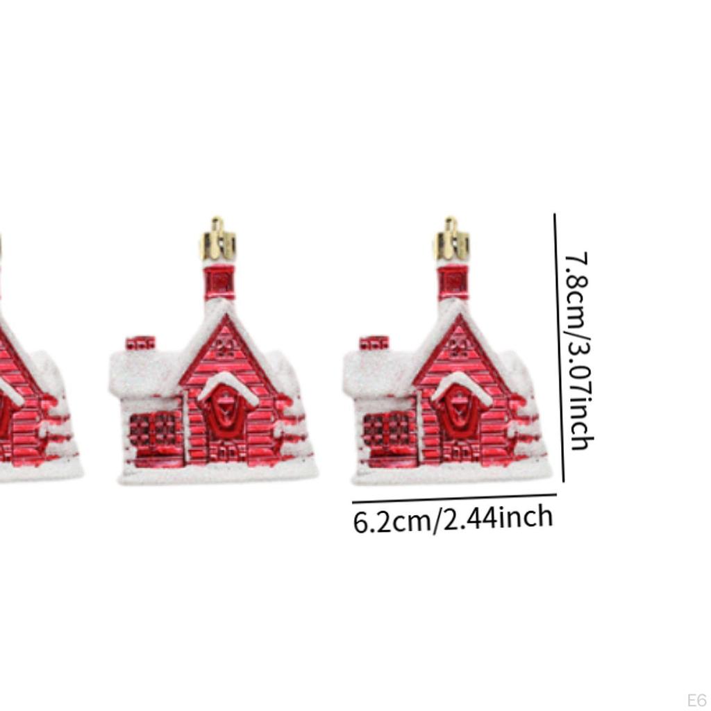 4 Pieces Christmas Tree Ornament Snow House Decoration DIY Cute Xmas Decor for Birthdays