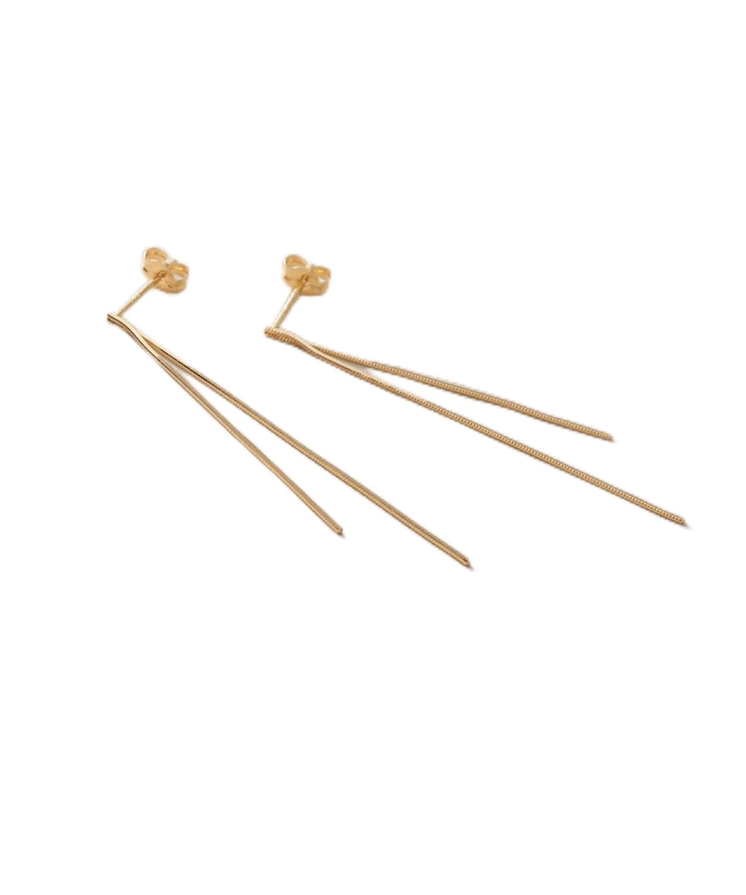 

Компактні сережки-гвоздики K18 з бахромою, жовте золото 00 [Kokoshnick] (100)