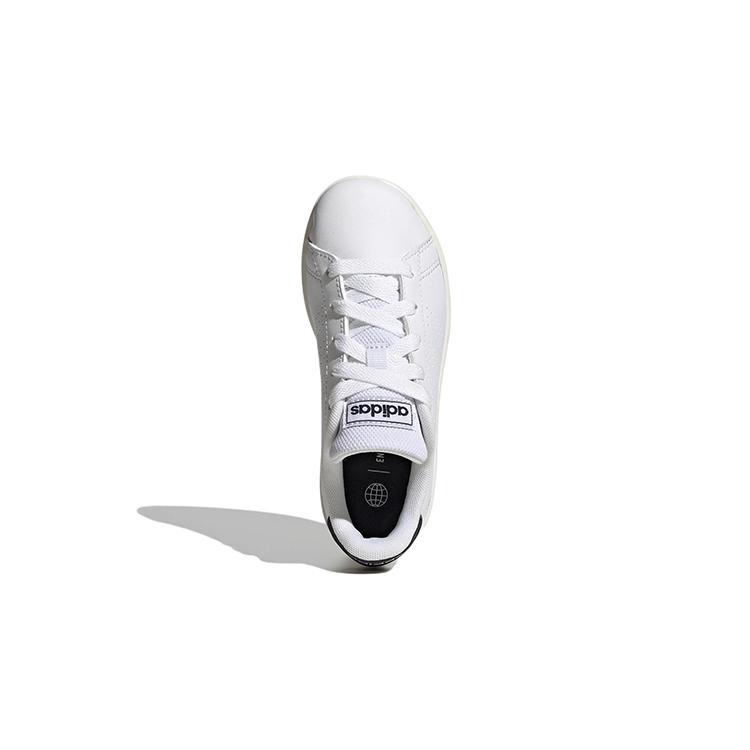 adidas Neo ADVANTAGE Abrasion Resistant Low Top Skateboard Shoes White Black Kids' GW6487