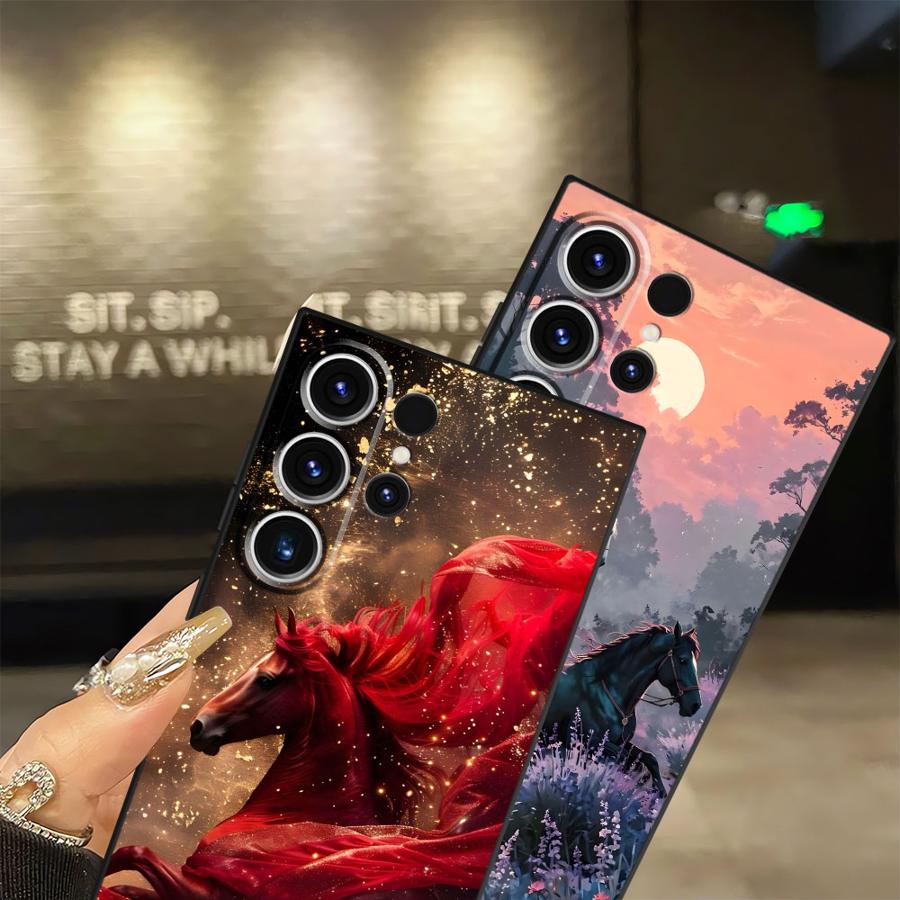 Funda Handyhülle Case für Samsung Galaxy S26 S23 S24 Plus S21 FE S25 Ultra Note 20 Ultra 8 9 10 S20 S10 S9 Cooles Pferd