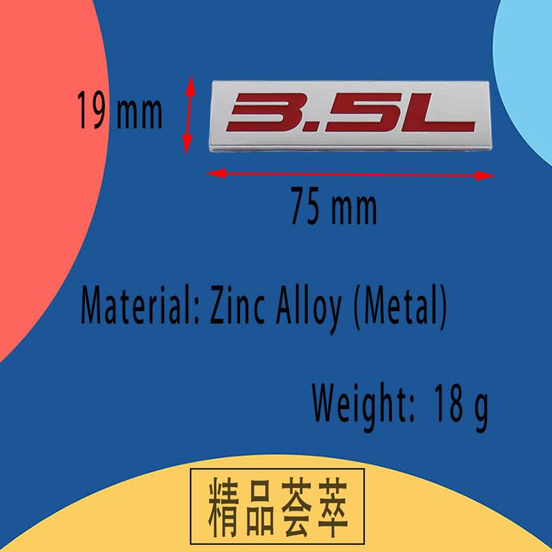 Premium 3.5L 3.5 L for Universal car Engine Hood Fender trunk Tail Rear Bonnet Nameplate Decal Emblem Badge Sticker