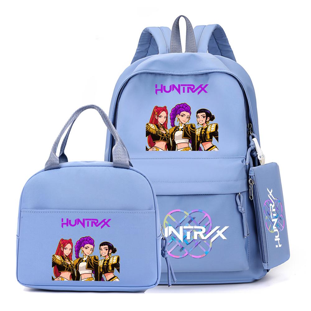 4Pcs/set Anime K-Pop Printed Backpack with Pencil Case Handbag for Teenager Student Boy Girl Bookbag Schoolbag Large Capacity Travel Bag Rucksak