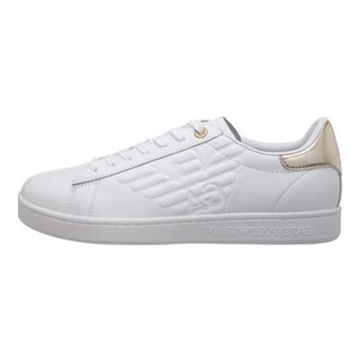 EA7 Embossed Logo Casual Sports Low-Top Sneakers Unisex Sneakers White Platinum X8X001XCC51R579