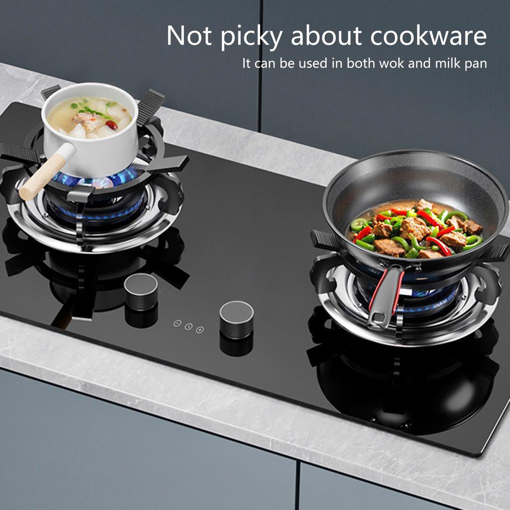 Heavy Duty Cast Iron Gas Burners Rings Stabilizer Nonslip Heat Resistant Trivet Slip Resistant Gas Stove Wok Rack