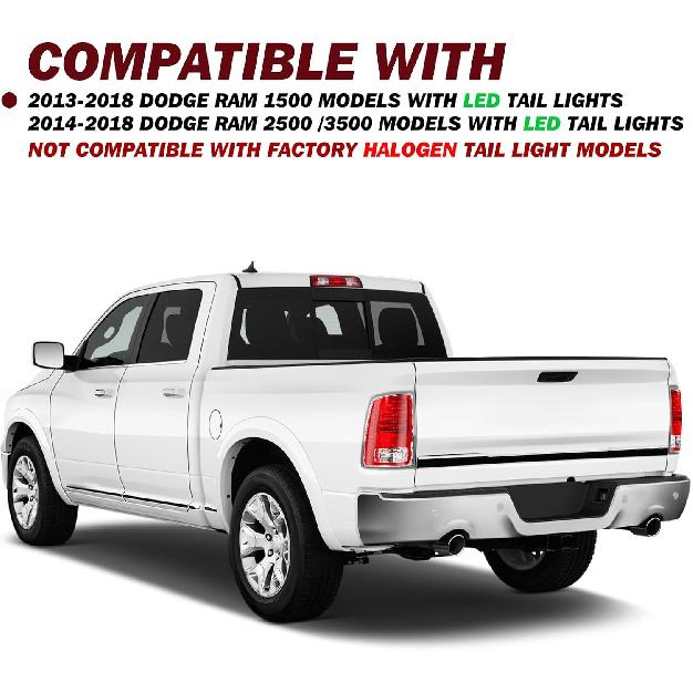 JSBOYAT LED Tail Lights Assembly Compatible With 2013-2018 Dodge Ram 1500/2014-2018 Dodge Ram 2500 3500, Left Driver Side