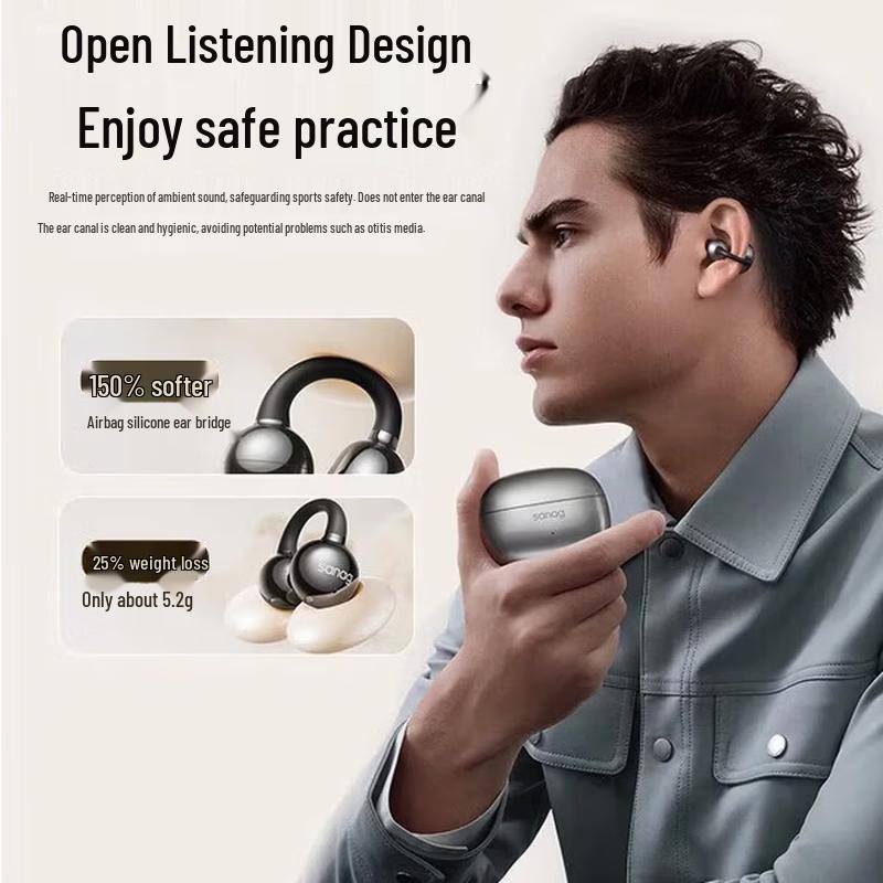 Senna Z60S AI Bone Conduction Ear-clip Bluetooth Headset