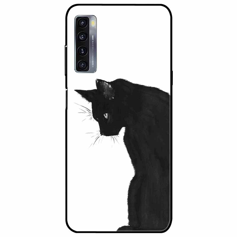 For TCL 20L Plus Case 20L+ Silicone Soft Shockproof TPU Back Cover for TCL 20S 20L Case Black Bumper Painted Funda TCL20S Capa