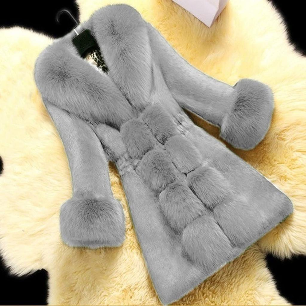 Women Plus Size Winter Lady Fauxr Coat Female Outwear Slim Jacket
