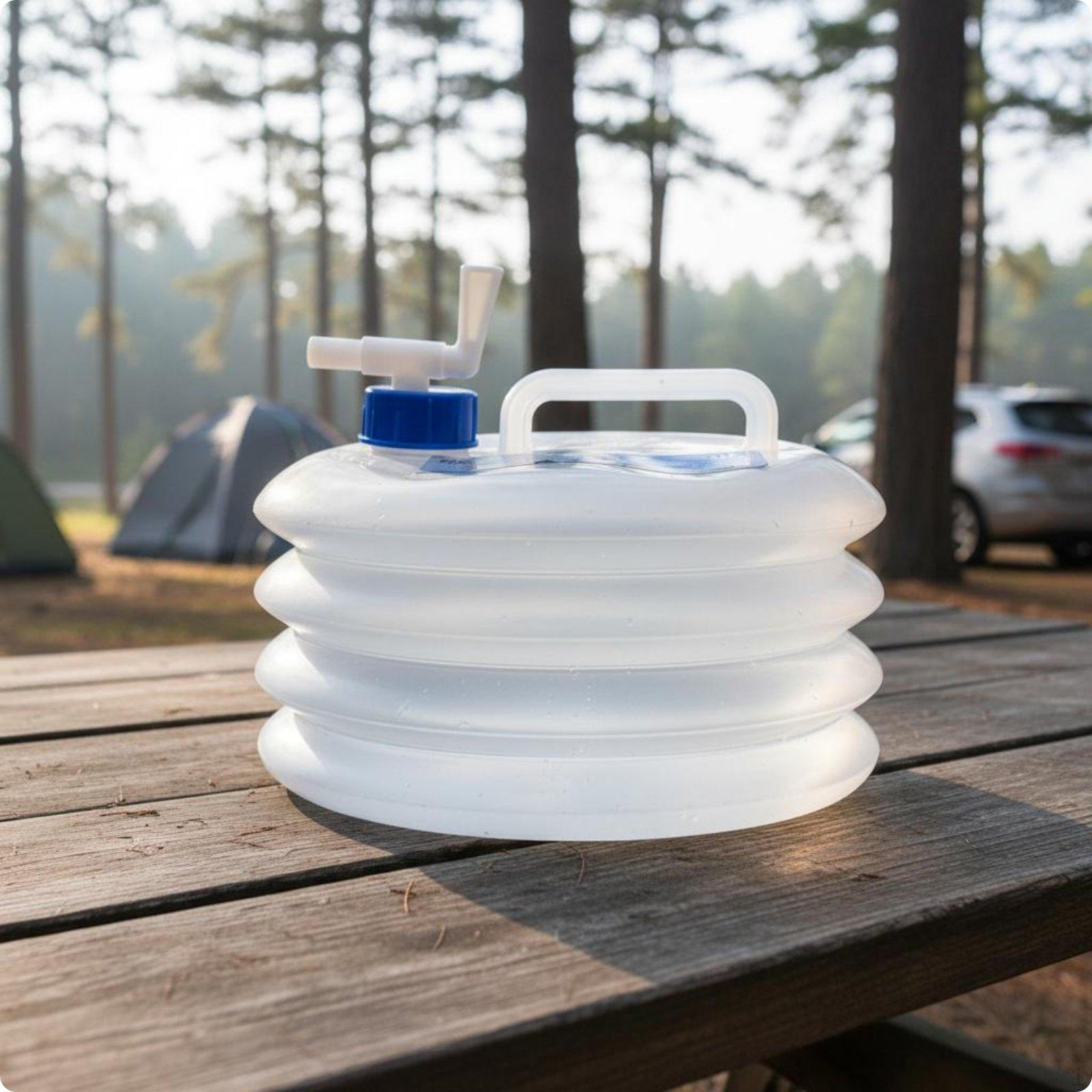 Water Bucket with Faucet Lightweight Foldable Reusable Camping Equipment for Outdoor, 5L