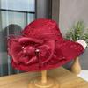 Elegant Top Hat, Mesh, Flower, Big Edge, Face Covering, Beach Hat, Versatile In Summer, Breathable, Sun Protection, Sunshade Hat