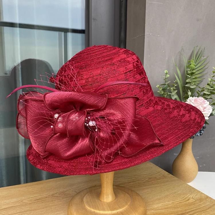Elegant Top Hat, Mesh, Flower, Big Edge, Face Covering, Beach Hat, Versatile In Summer, Breathable, Sun Protection, Sunshade Hat