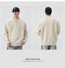 Plus Size Retro Henley Sweater: Men's Autumn/Winter Warm Loose Knitwear