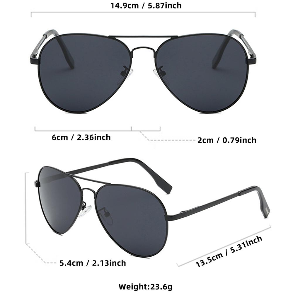 Classic Big Pilot Sunglasses Men Luxury Metal Black Aviation Sun Glasses Male Fashion Driving Vacation Shades UV400