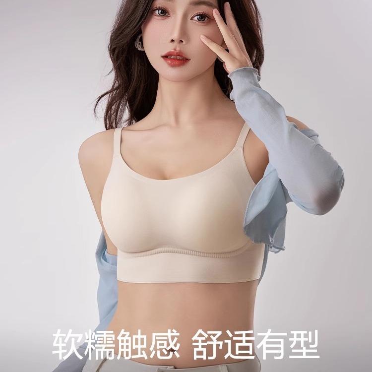 New abraded heat storage underwear, seamless backing, soft support, comfortable and warm, closed breast tube top, women's steel-free