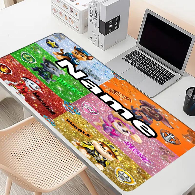 Custom Name Personalized PAW Patrol Pattern Mousepad, Laptop PC Desk Mat, Decorative Desk Mat for Home Keyboard Pad Gift