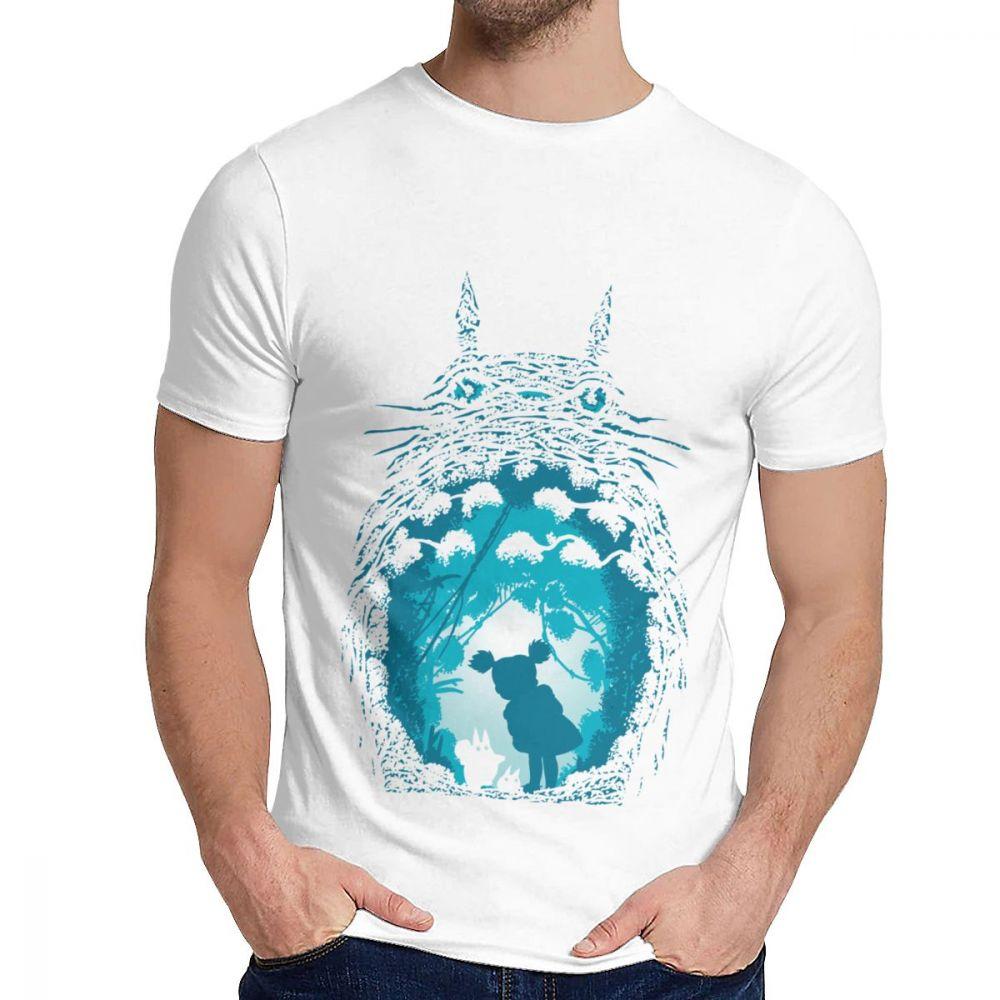 Round Neck My Neighbor Totoro Tees Hayao Miyazaki Tee Shirt Summer Men Cotton Top Tee Hot